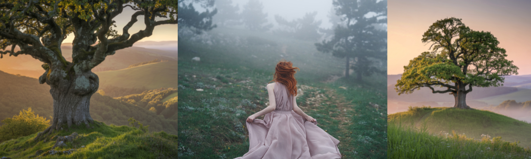 Dark aesthetic graphic a woman running through enchanted fae realm representing her bound fae kings why choose dark fae ROMANTASY by Gwen Mitchell.